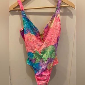 Vintage Sessa beautiful Watercolor printed swimsuit one Piece Sz.10